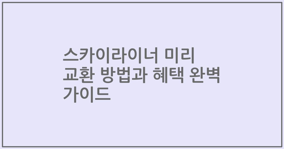 스카이라이너 미리 교환 방법과 혜택 완벽 가이드
